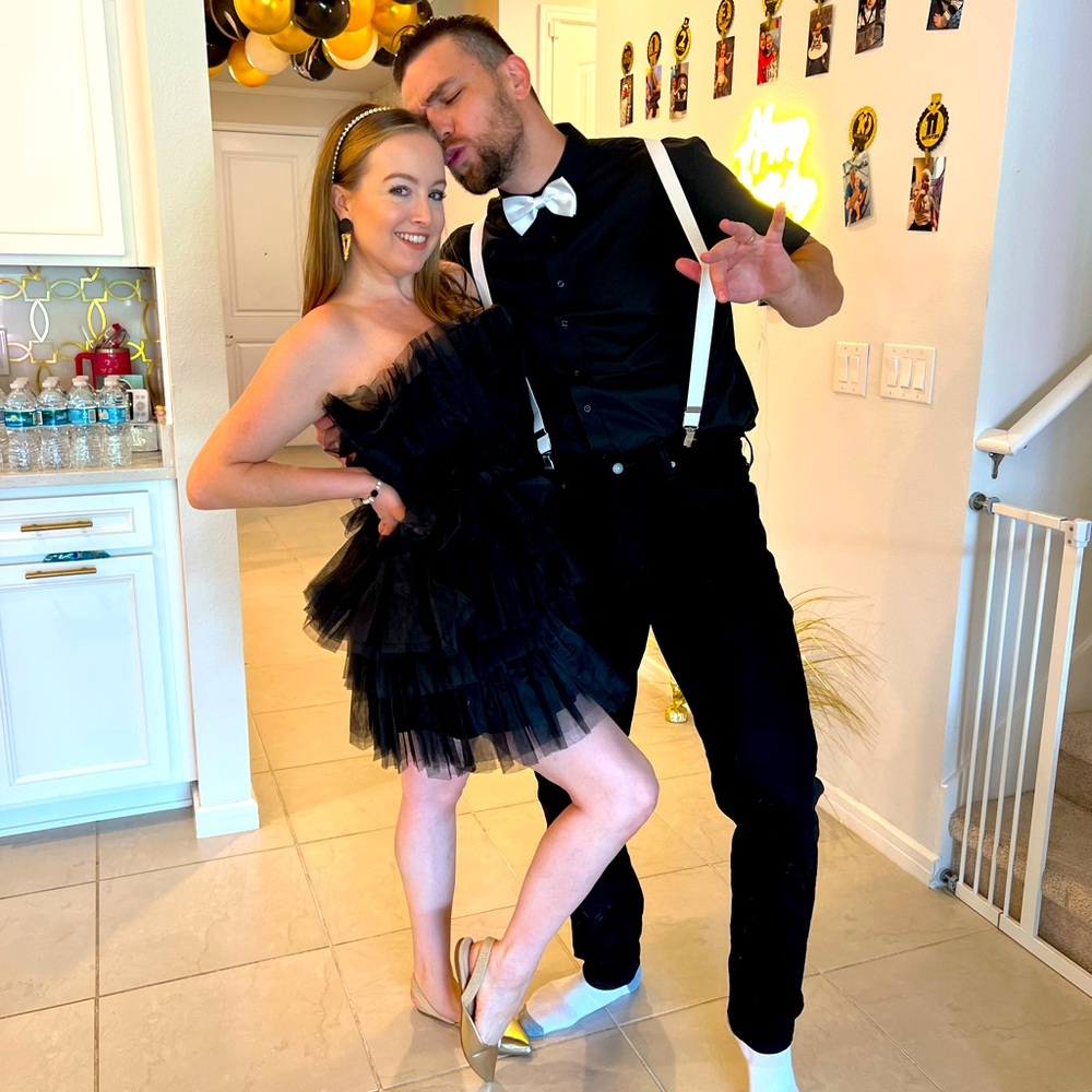 Lulus black strapless tulle dress